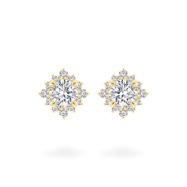 Hoa tai vàng vàng 18K gắn đá CZ DOJI AFEM100536D1CZ1