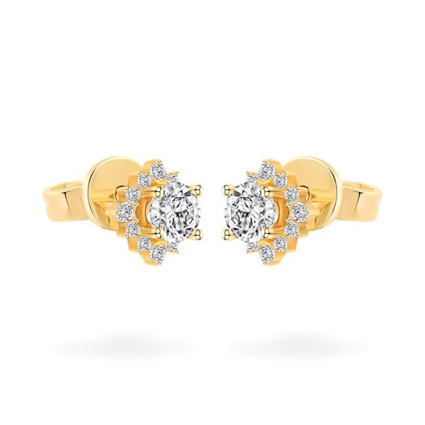 Hoa tai vàng vàng 18K gắn đá CZ DOJI AFEM100536D1CZ1