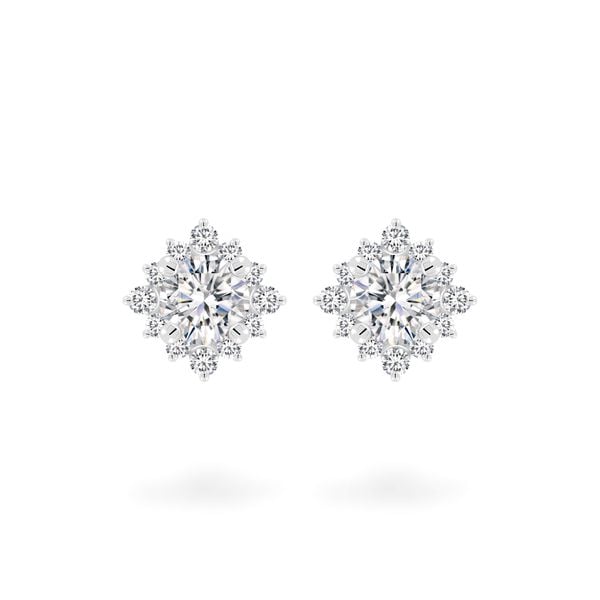 Hoa tai vàng trắng 18K gắn đá CZ DOJI AFEM100536D2CZ1