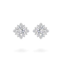 Hoa tai vàng trắng 18K gắn đá CZ DOJI AFEM100536D2CZ1