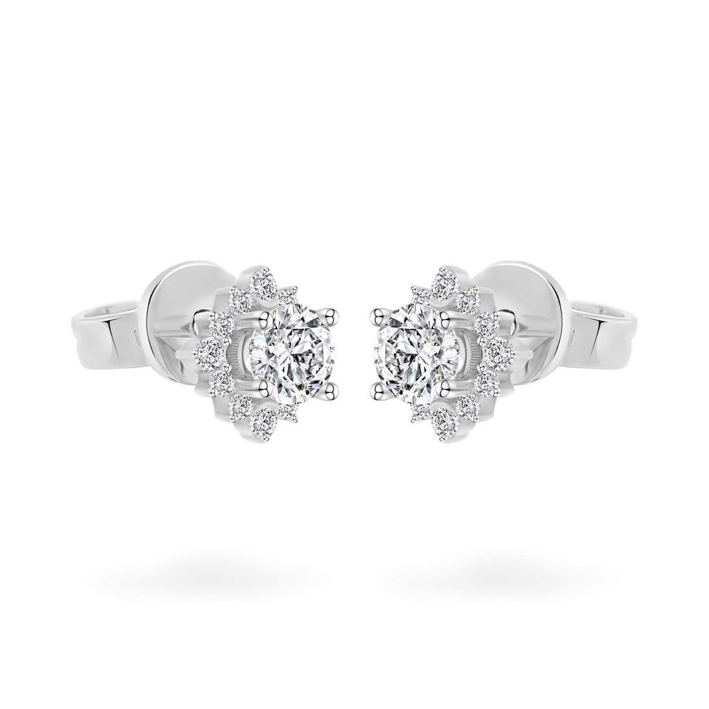 Hoa tai vàng trắng 18K gắn đá CZ DOJI AFEM100536D2CZ1 
