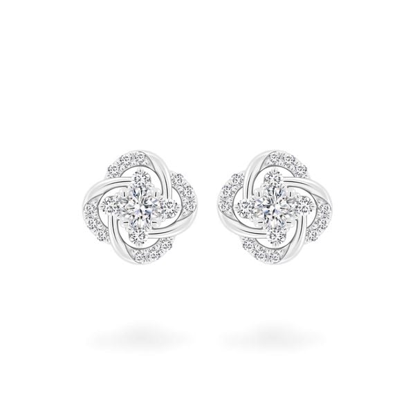 Hoa tai vàng trắng 18K gắn đá CZ DOJI AFEM100559D2CZ1