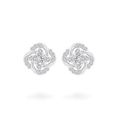 Hoa tai vàng trắng 18K gắn đá CZ DOJI AFEM100559D2CZ1