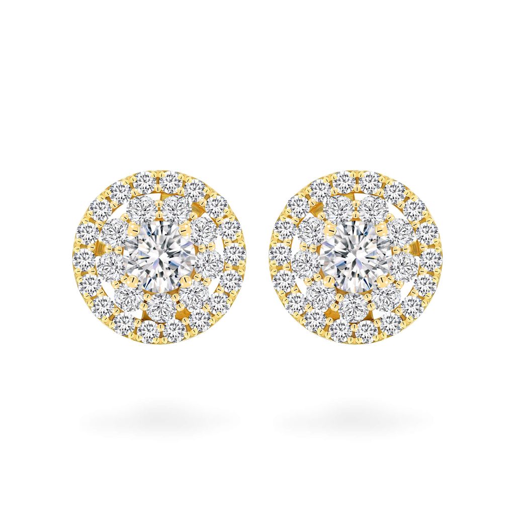 Hoa tai vàng vàng 18K gắn đá CZ DOJI AFEM200008D1CZ1 