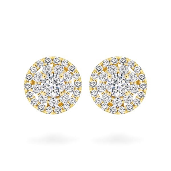 Hoa tai vàng vàng 18K gắn đá CZ DOJI AFEM200008D1CZ1