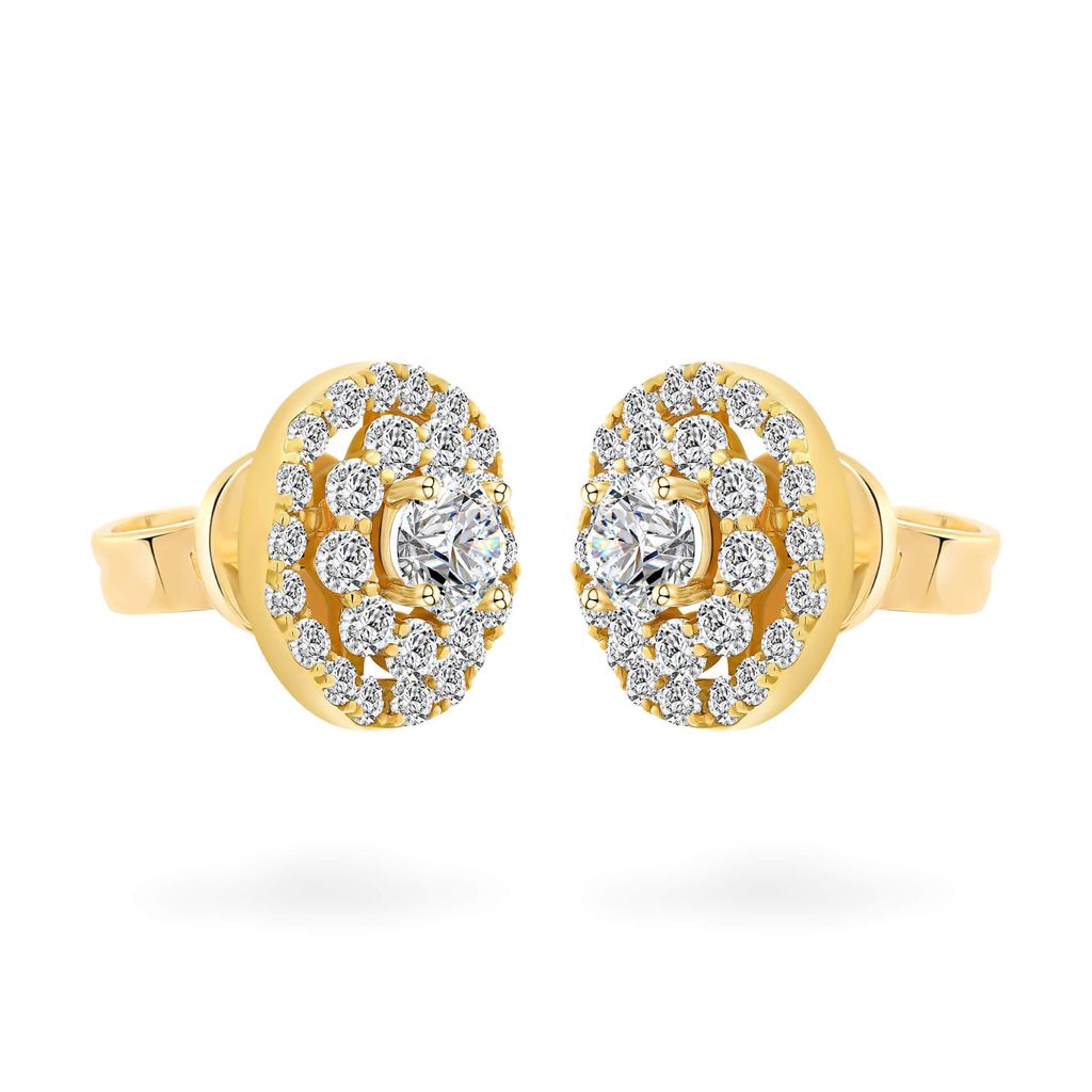 Hoa tai vàng vàng 18K gắn đá CZ DOJI AFEM200008D1CZ1 