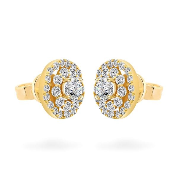 Hoa tai vàng vàng 18K gắn đá CZ DOJI AFEM200008D1CZ1