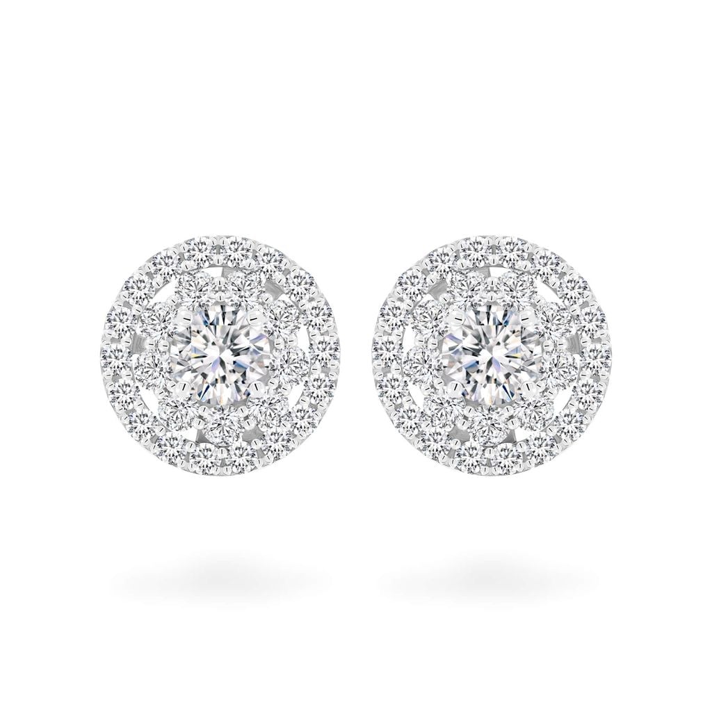 Hoa tai vàng trắng 18K gắn đá CZ DOJI AFEM200008D2CZ1 