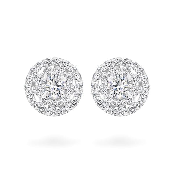 Hoa tai vàng trắng 18K gắn đá CZ DOJI AFEM200008D2CZ1