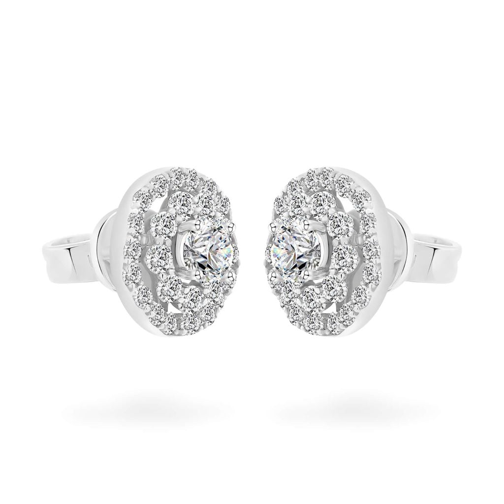 Hoa tai vàng trắng 18K gắn đá CZ DOJI AFEM200008D2CZ1 