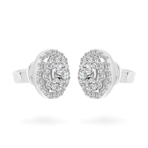 Hoa tai vàng trắng 18K gắn đá CZ DOJI AFEM200008D2CZ1