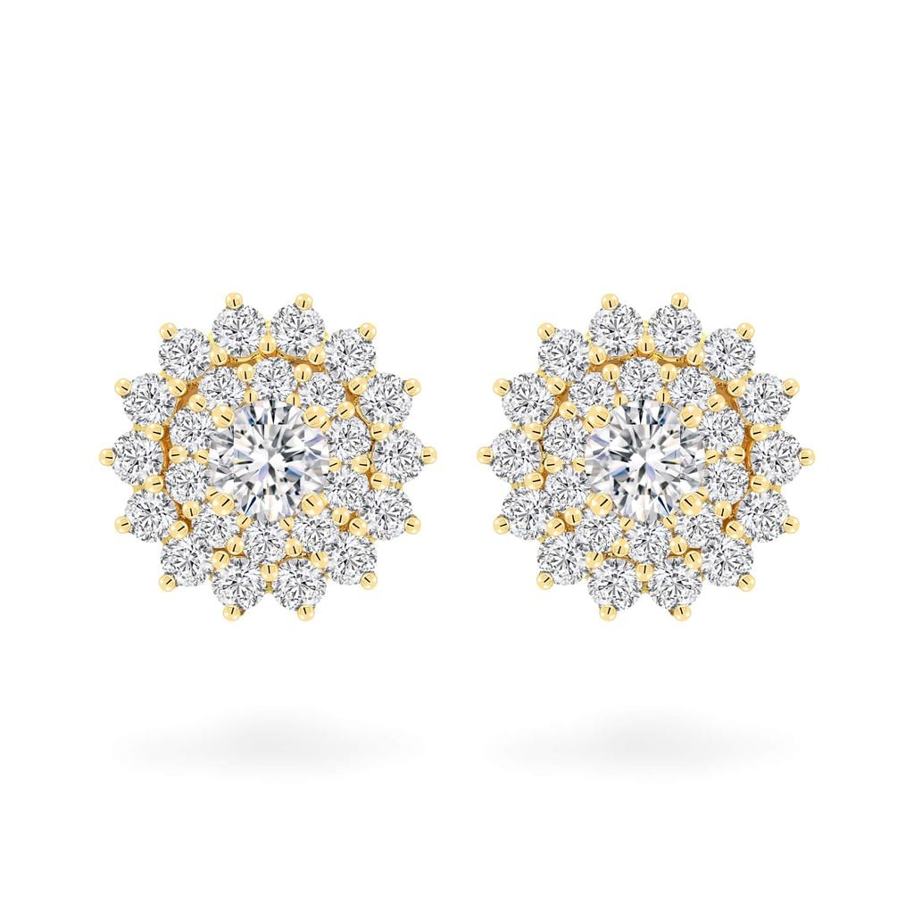 Hoa tai vàng vàng 18K gắn đá CZ DOJI AFEM200058D1CZ1 