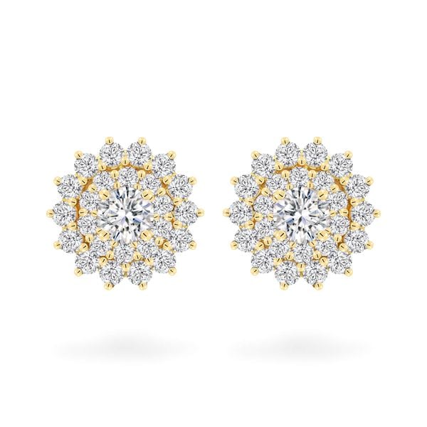 Hoa tai vàng vàng 18K gắn đá CZ DOJI AFEM200058D1CZ1