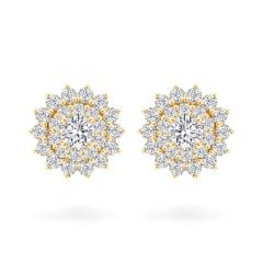 Hoa tai vàng vàng 18K gắn đá CZ DOJI AFEM200058D1CZ1