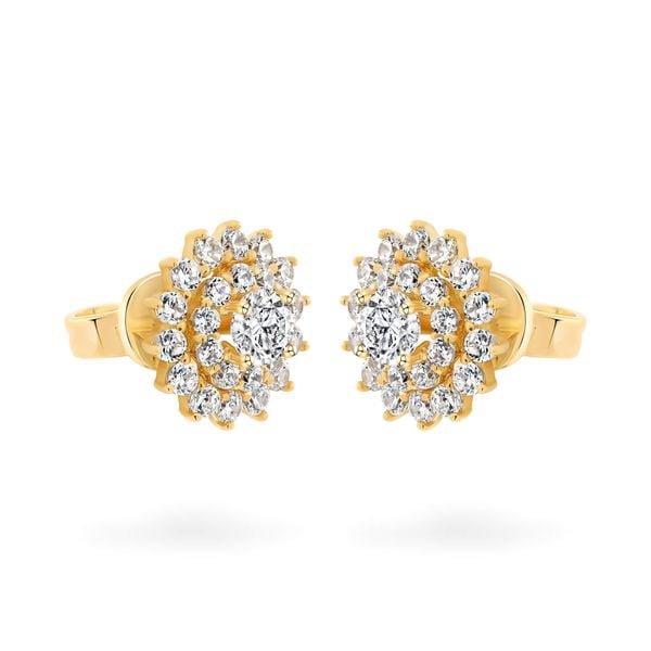 Hoa tai vàng vàng 18K gắn đá CZ DOJI AFEM200058D1CZ1