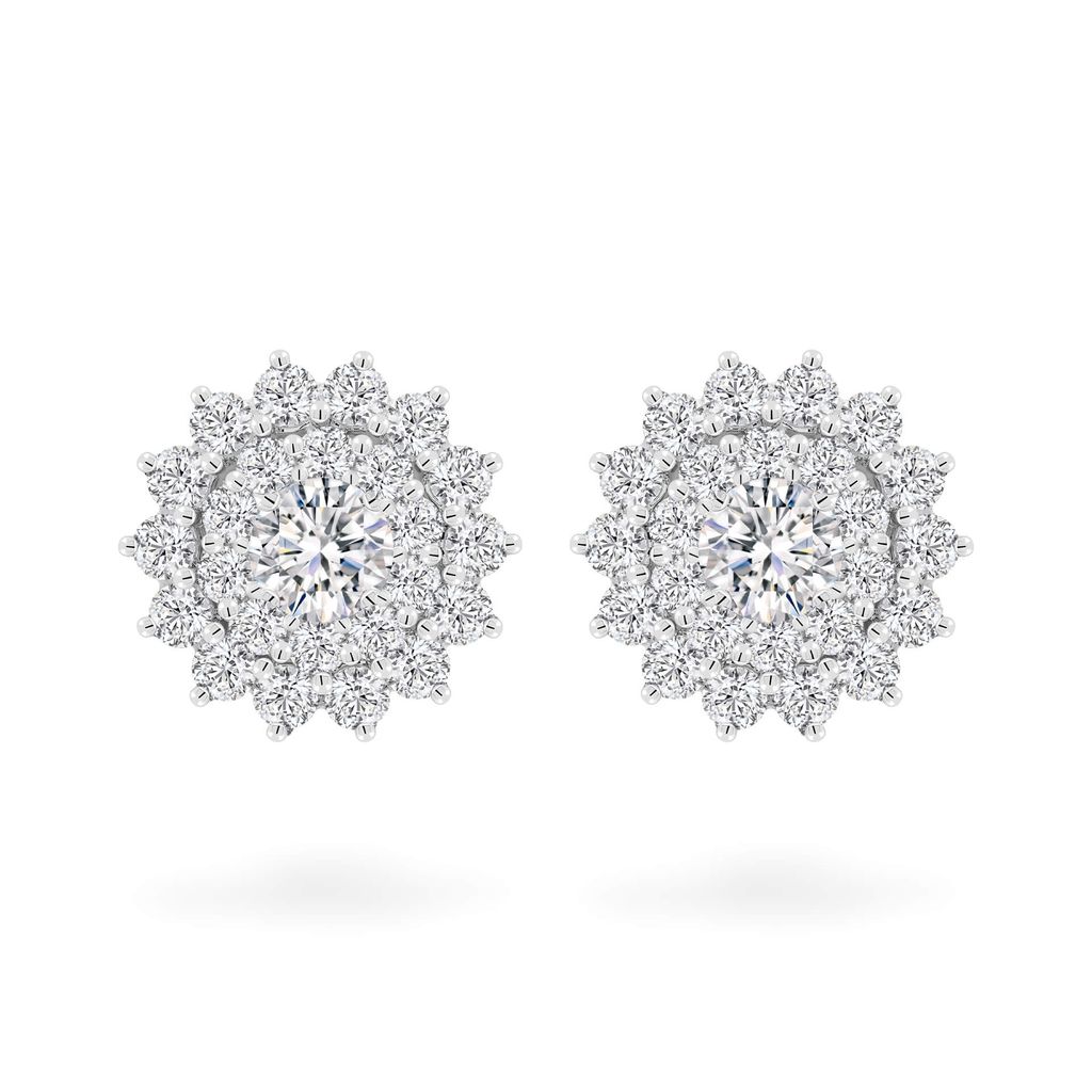 Hoa tai vàng trắng 18K gắn đá CZ DOJI AFEM200058D2CZ1 