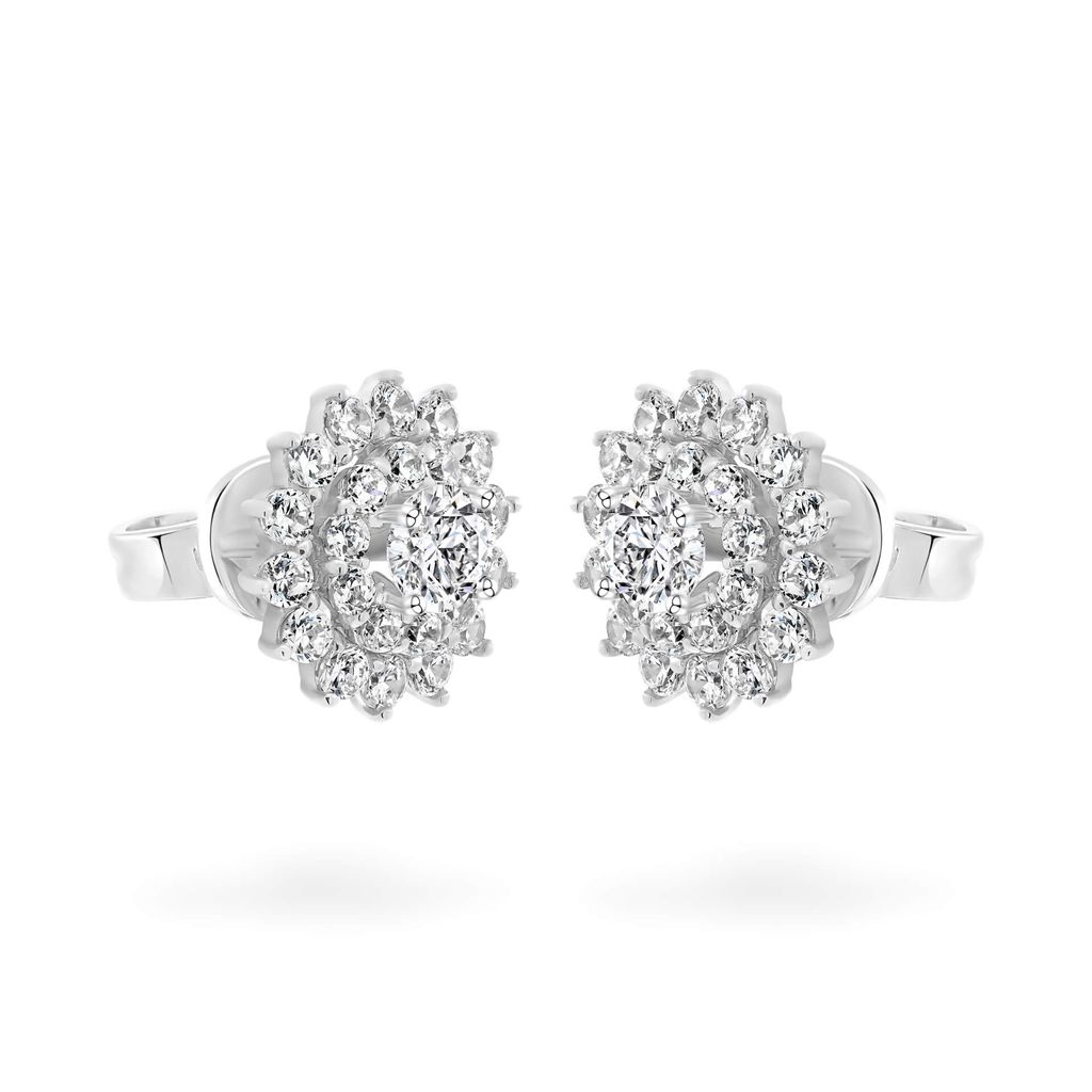 Hoa tai vàng trắng 18K gắn đá CZ DOJI AFEM200058D2CZ1 