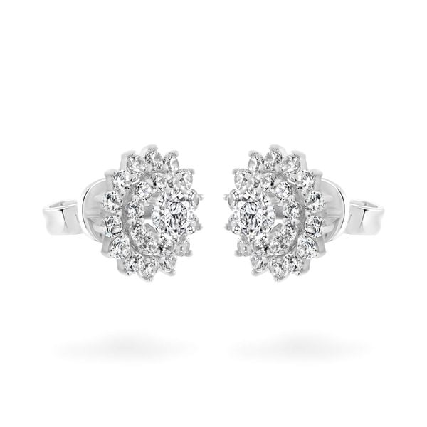 Hoa tai vàng trắng 18K gắn đá CZ DOJI AFEM200058D2CZ1