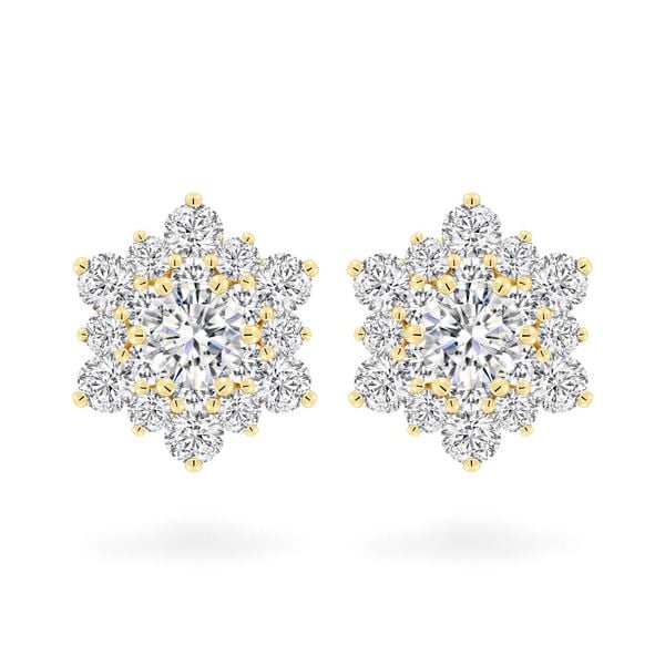 Hoa tai vàng vàng 18K gắn đá CZ DOJI AFEM200124D1CZ1