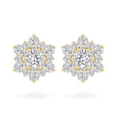 Hoa tai vàng vàng 18K gắn đá CZ DOJI AFEM200124D1CZ1