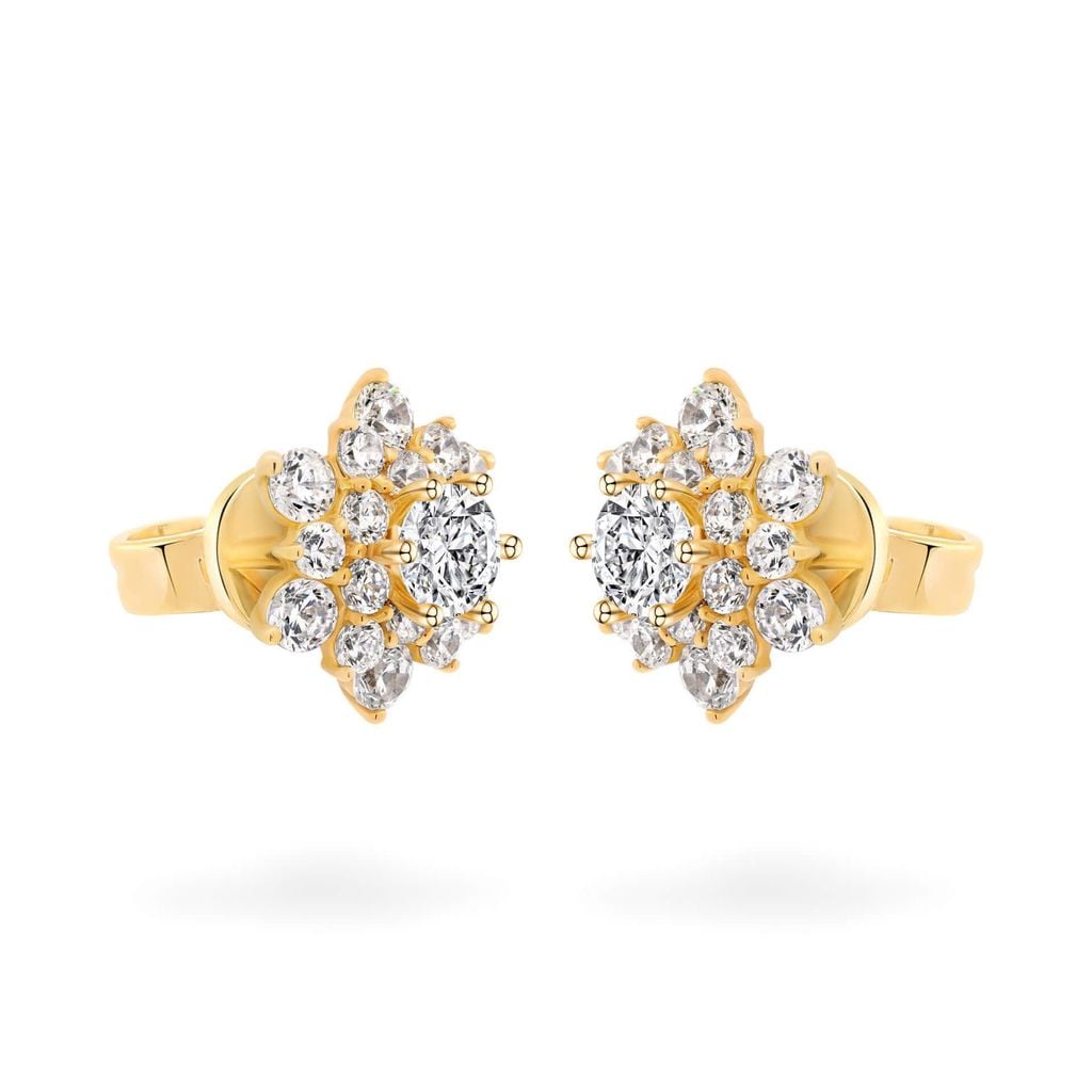 Hoa tai vàng vàng 18K gắn đá CZ DOJI AFEM200124D1CZ1 