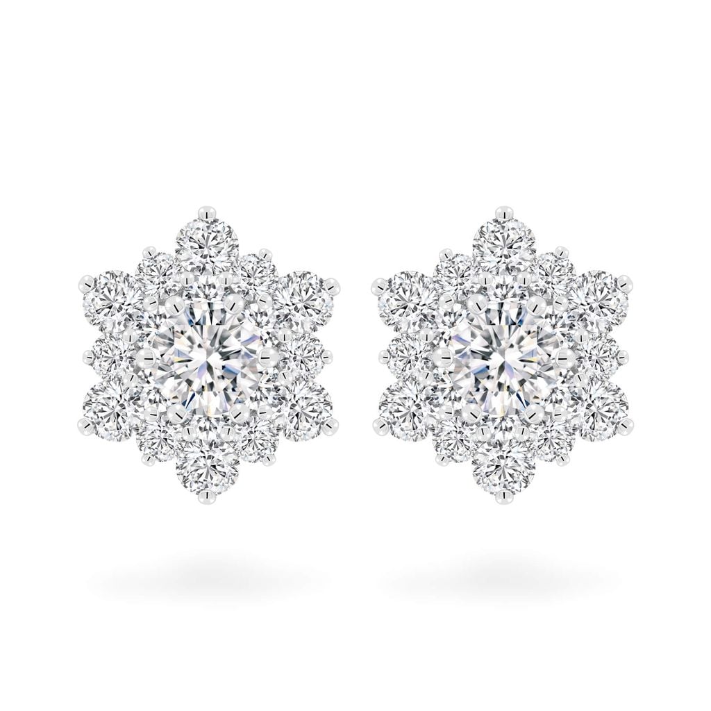 Hoa tai vàng trắng 18K gắn đá CZ DOJI AFEM200124D2CZ1 