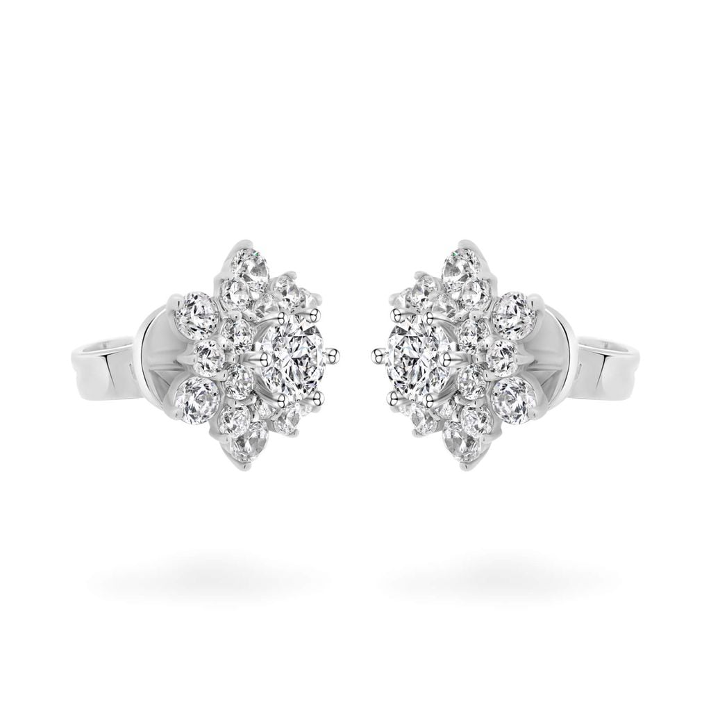 Hoa tai vàng trắng 18K gắn đá CZ DOJI AFEM200124D2CZ1 