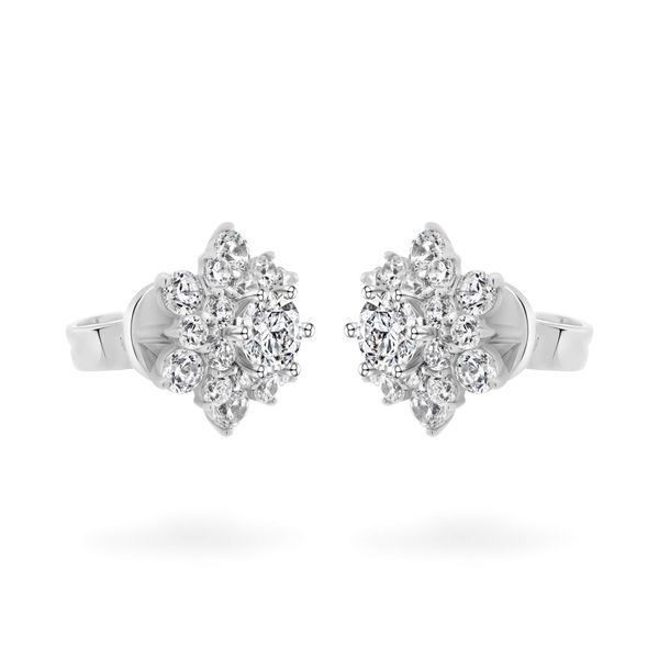 Hoa tai vàng trắng 18K gắn đá CZ DOJI AFEM200124D2CZ1