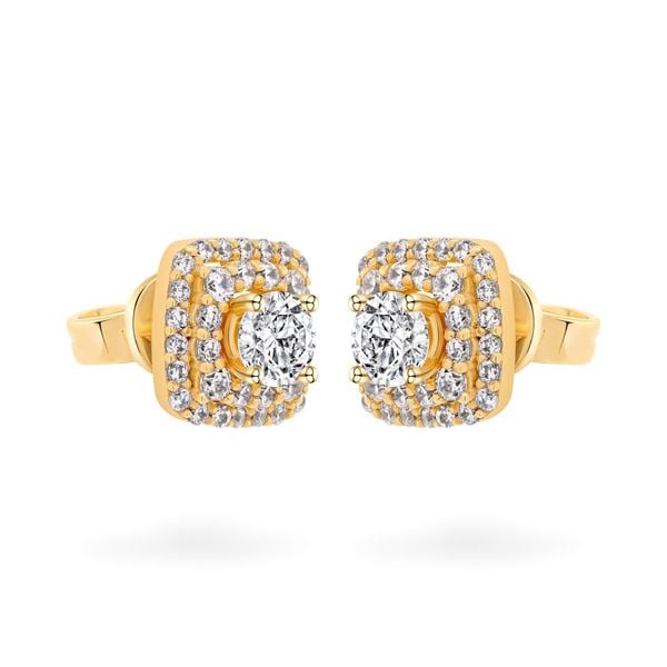 Hoa tai vàng vàng 18K gắn đá CZ DOJI AFEM200194D1CZ1