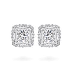 Hoa tai vàng trắng 18K gắn đá CZ DOJI AFEM200194D2CZ1