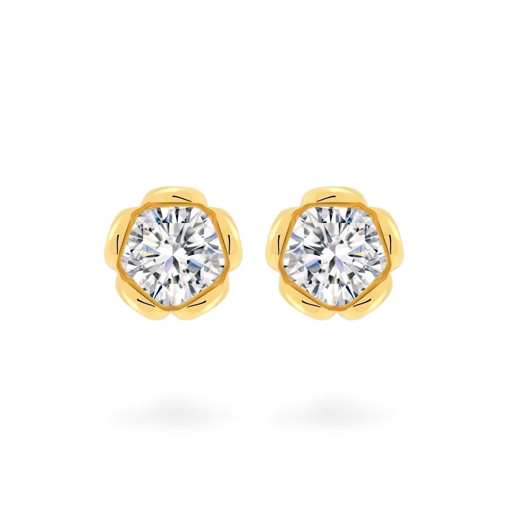 Hoa tai vàng vàng 18K gắn đá CZ DOJI AFEM200525D1CZ1 