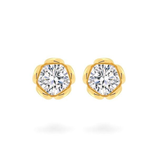 Hoa tai vàng vàng 18K gắn đá CZ DOJI AFEM200525D1CZ1