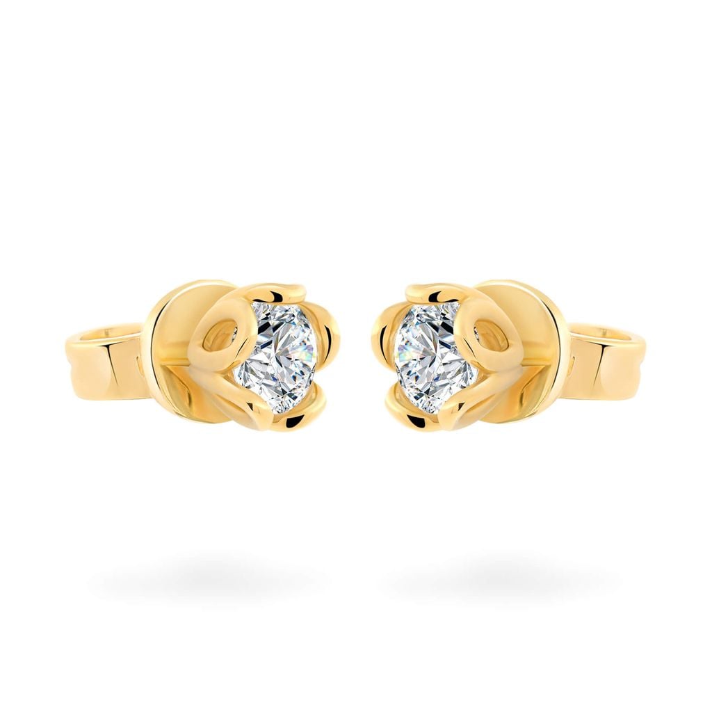 Hoa tai vàng vàng 18K gắn đá CZ DOJI AFEM200525D1CZ1 