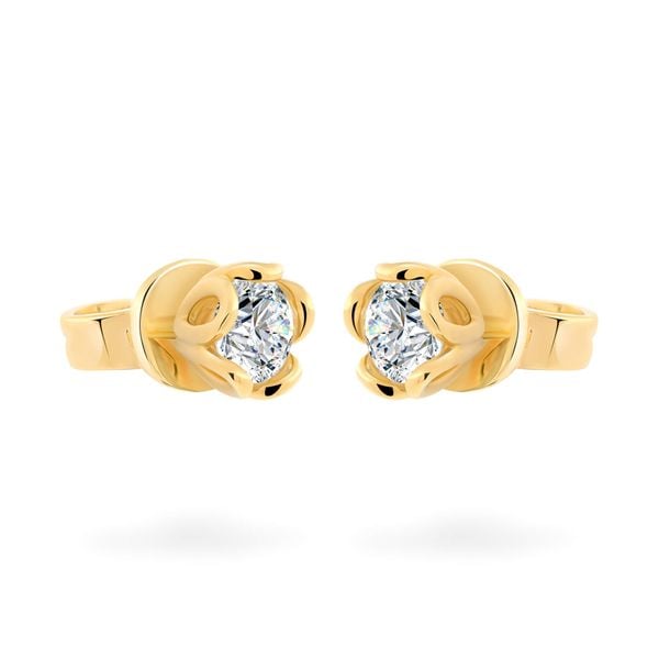 Hoa tai vàng vàng 18K gắn đá CZ DOJI AFEM200525D1CZ1