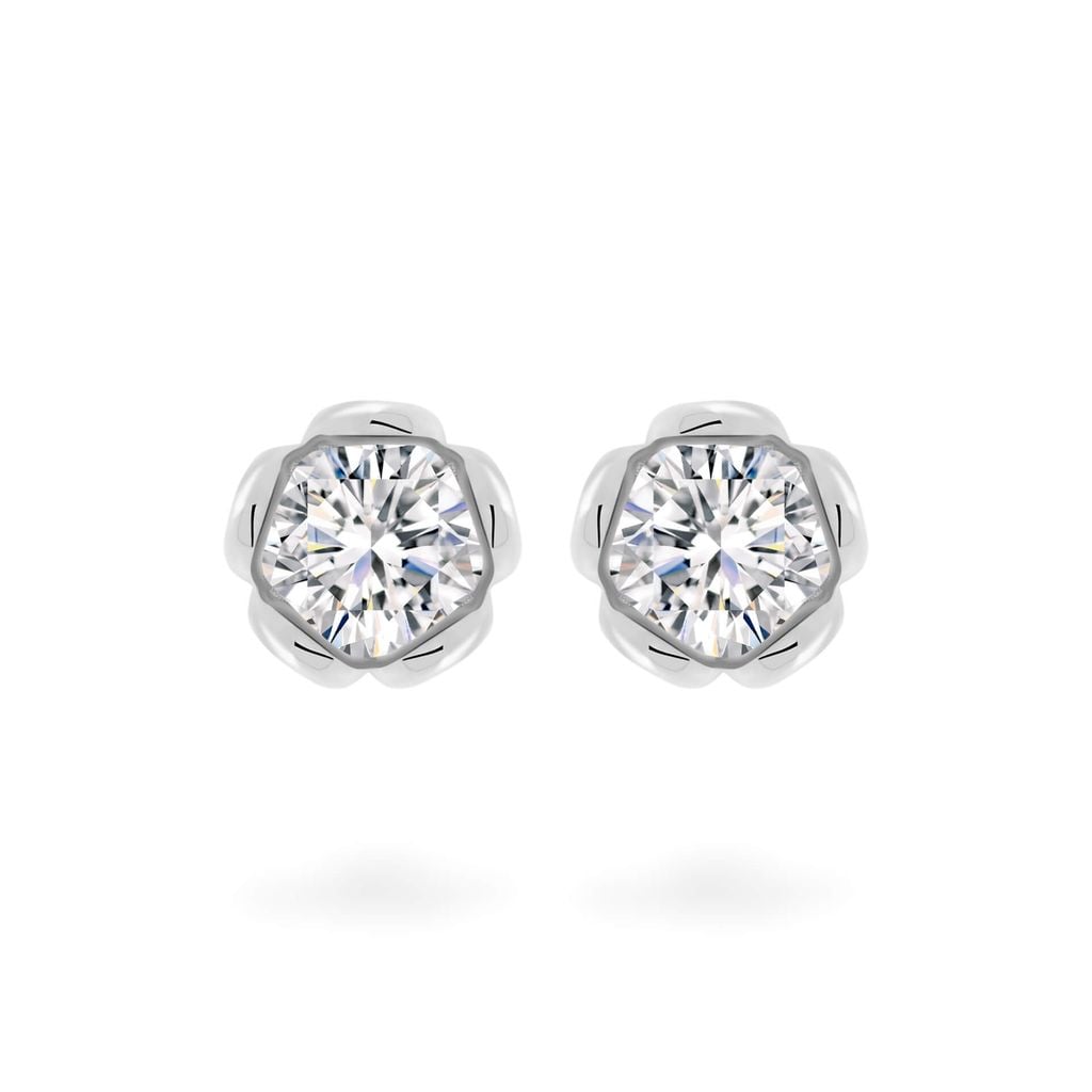 Hoa tai vàng trắng 18K gắn đá CZ DOJI AFEM200525D2CZ1 