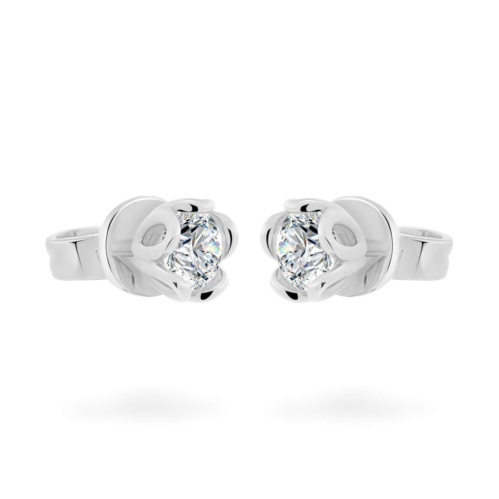 Hoa tai vàng trắng 18K gắn đá CZ DOJI AFEM200525D2CZ1 