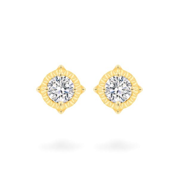 Hoa tai vàng vàng 18K gắn đá CZ DOJI AFEM200528D1CZ1