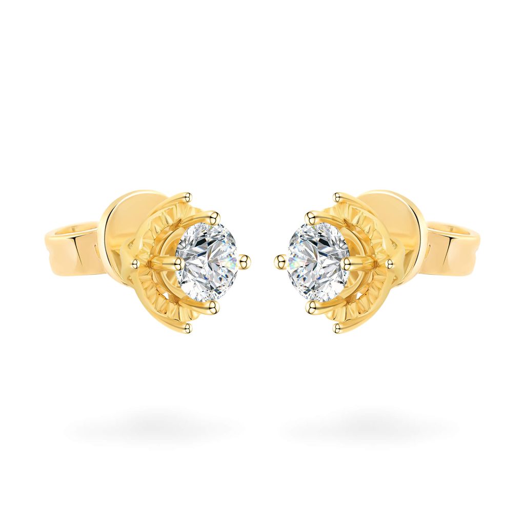 Hoa tai vàng vàng 18K gắn đá CZ DOJI AFEM200528D1CZ1 