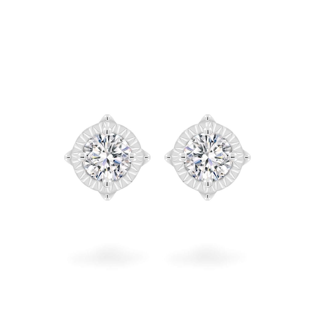 Hoa tai vàng trắng 18K gắn đá CZ DOJI AFEM200528D2CZ1 