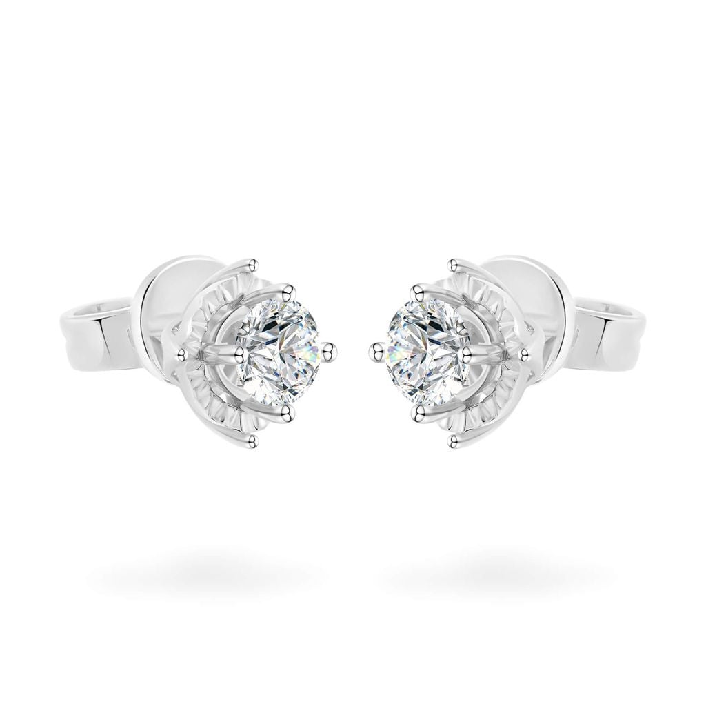 Hoa tai vàng trắng 18K gắn đá CZ DOJI AFEM200528D2CZ1 