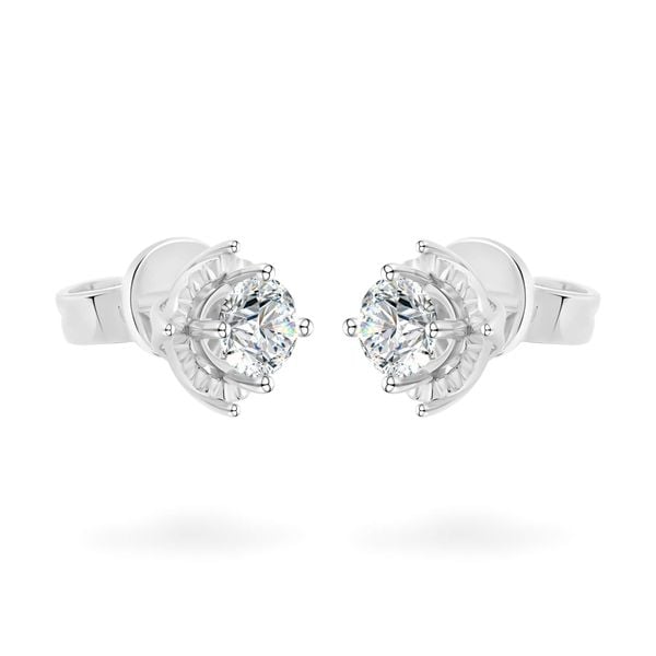 Hoa tai vàng trắng 18K gắn đá CZ DOJI AFEM200528D2CZ1