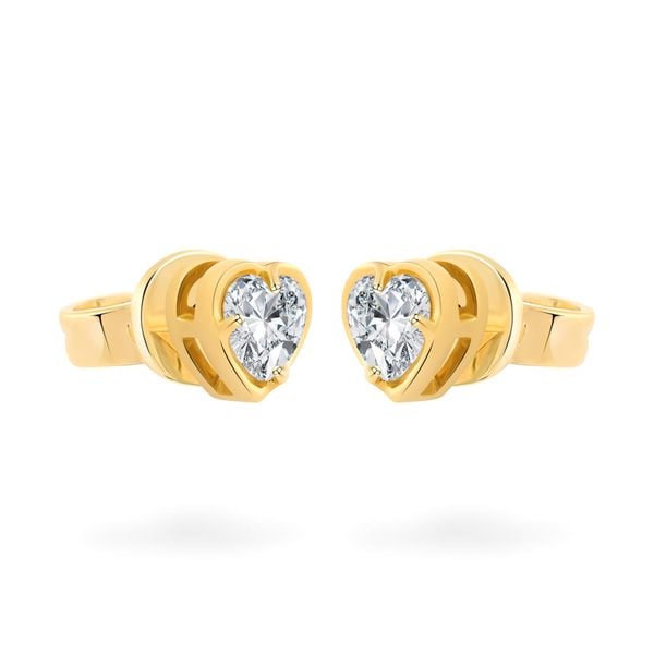 Hoa tai vàng vàng 18K gắn đá CZ DOJI AFEM200530D1CZ1