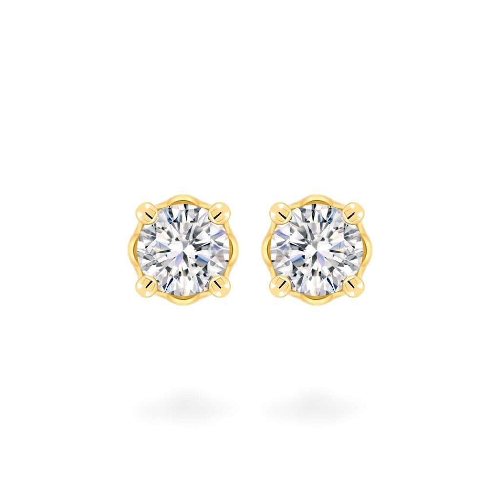 Hoa tai vàng vàng 18K gắn đá CZ DOJI AFEM200534D1CZ1 