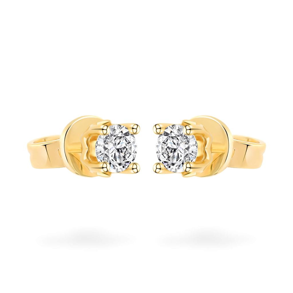 Hoa tai vàng vàng 18K gắn đá CZ DOJI AFEM200534D1CZ1 