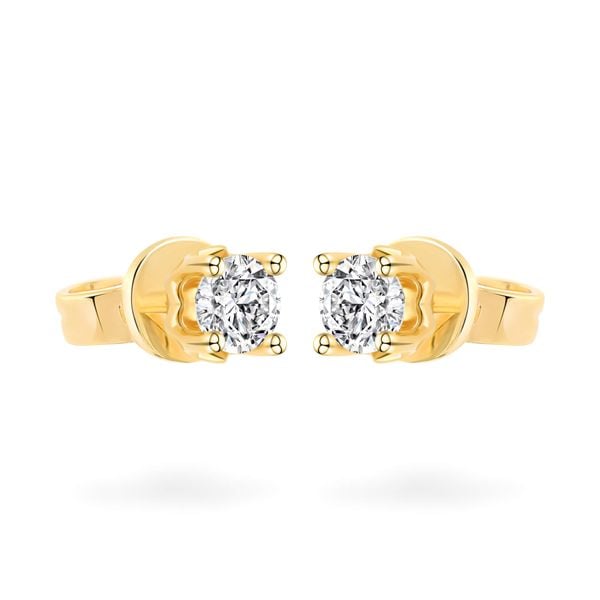 Hoa tai vàng vàng 18K gắn đá CZ DOJI AFEM200534D1CZ1