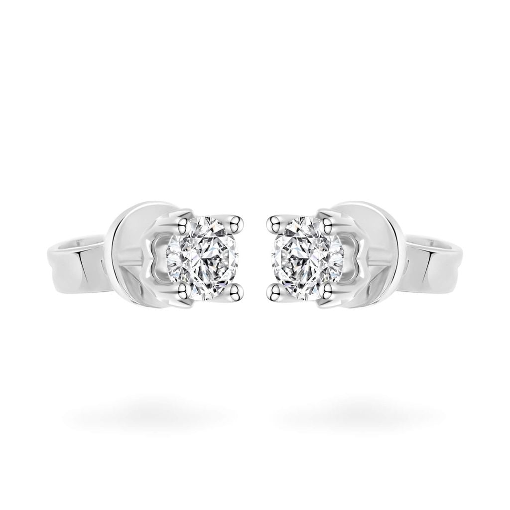 Hoa tai vàng trắng 18K gắn đá CZ DOJI AFEM200534D2CZ1 