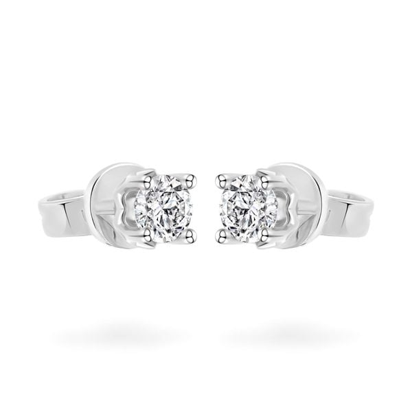 Hoa tai vàng trắng 18K gắn đá CZ DOJI AFEM200534D2CZ1