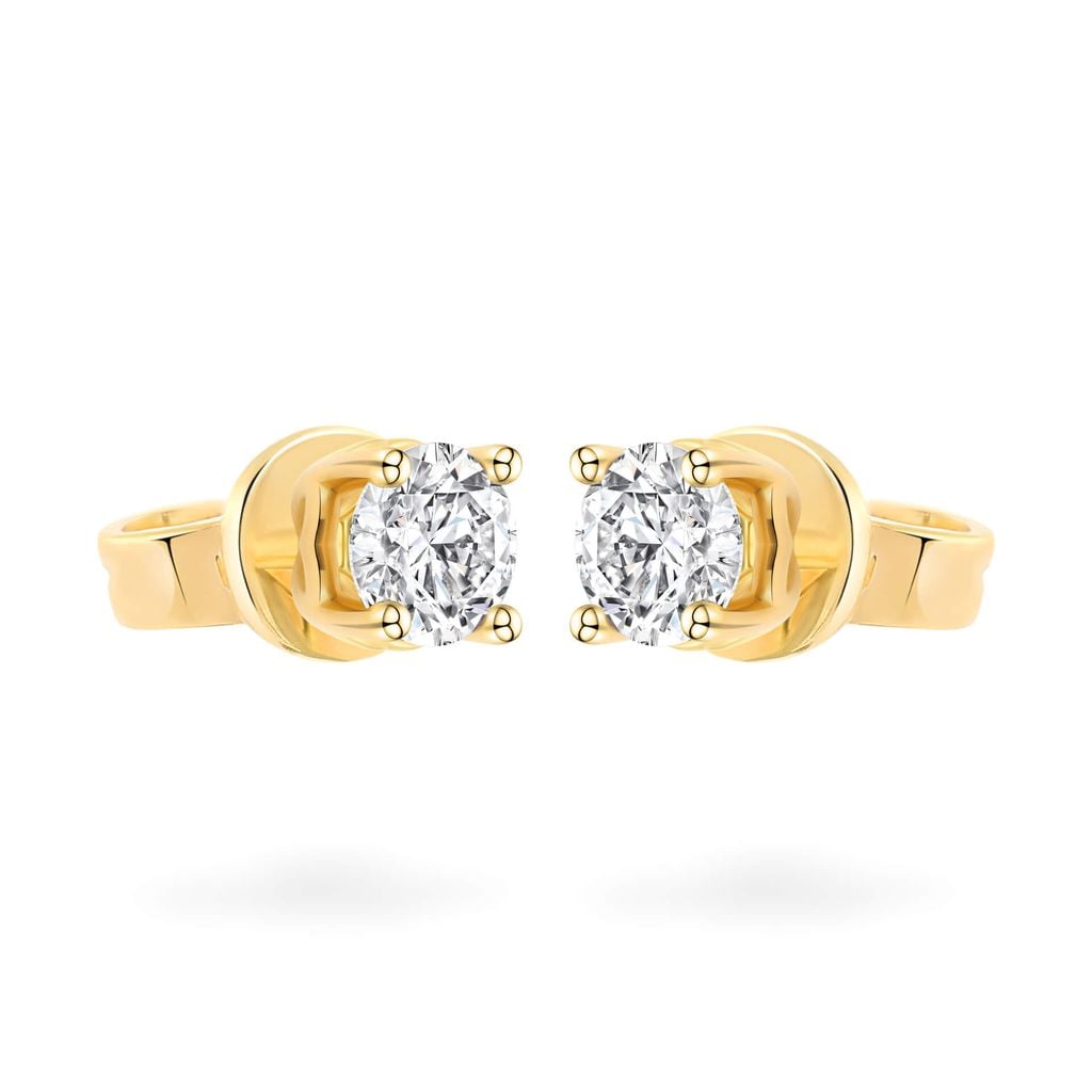 Hoa tai vàng vàng 18K gắn đá CZ DOJI AFEM200535D1CZ1 