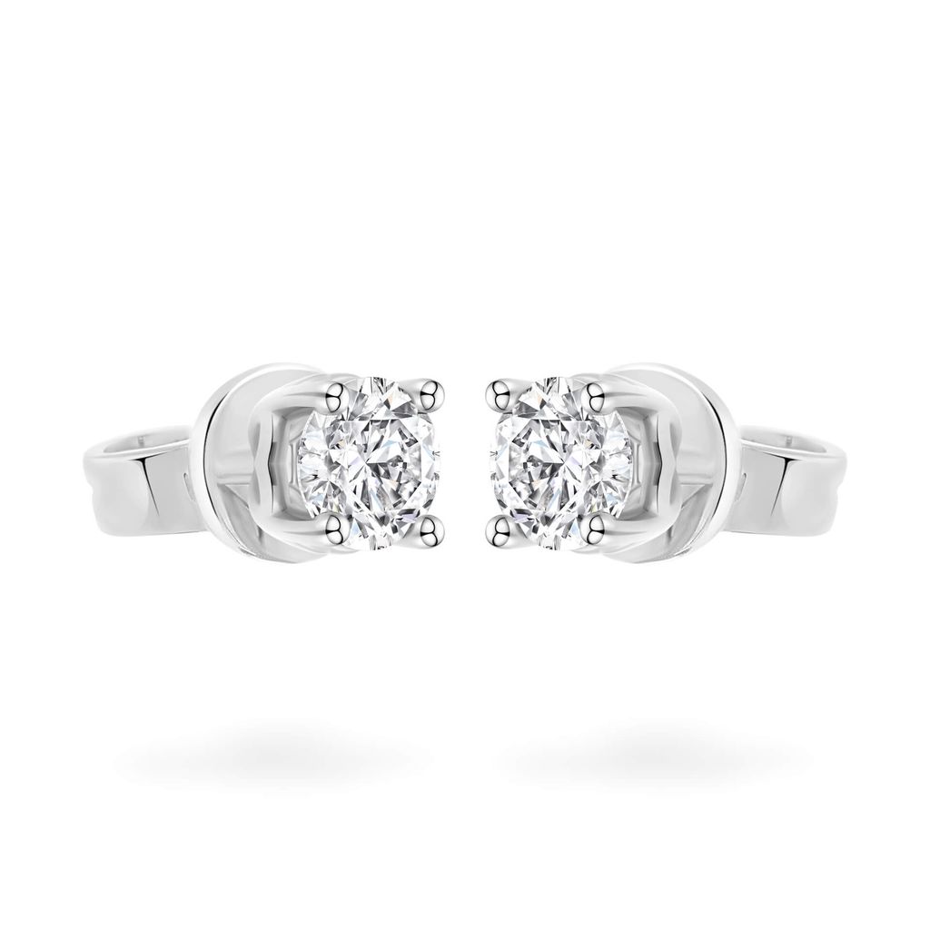 Hoa tai vàng trắng 18K gắn đá CZ DOJI AFEM200535D2CZ1 