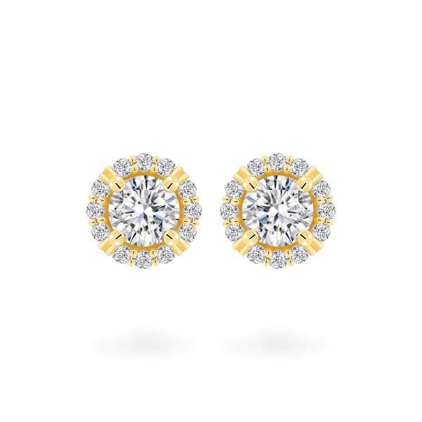 Hoa tai vàng vàng 18K gắn đá CZ DOJI AFEM200538D1CZ1